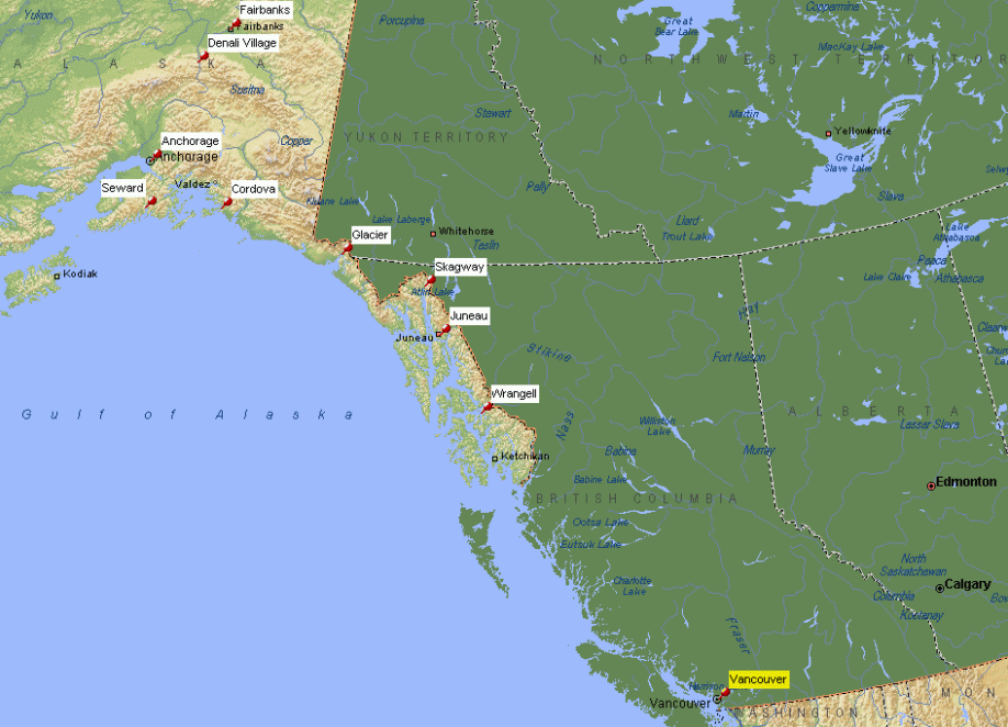 Map of Alaska - Click To Return